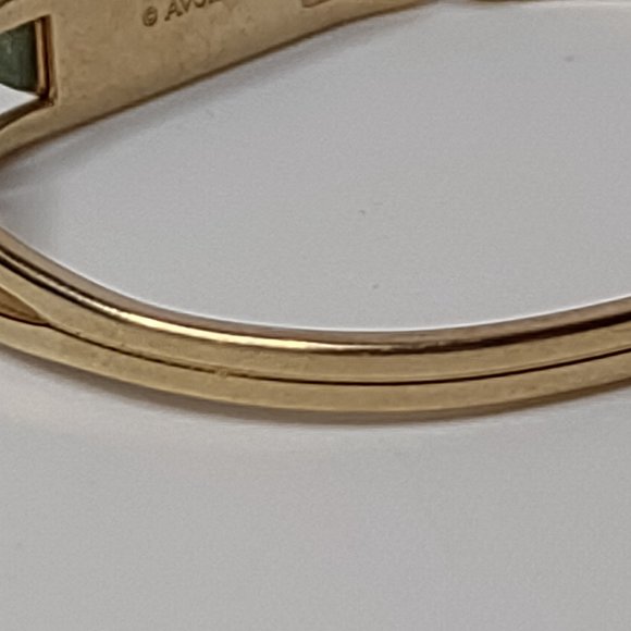 Vintage Avon Green And Gold Tone Bracelet - Picture 8 of 16